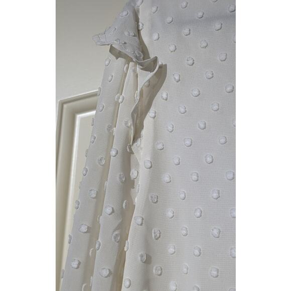 J. Crew NWT Swiss Dot Ivory Ruffle Trim V-Neck Popover Blouse Womens Sz S - Picture 7 of 12